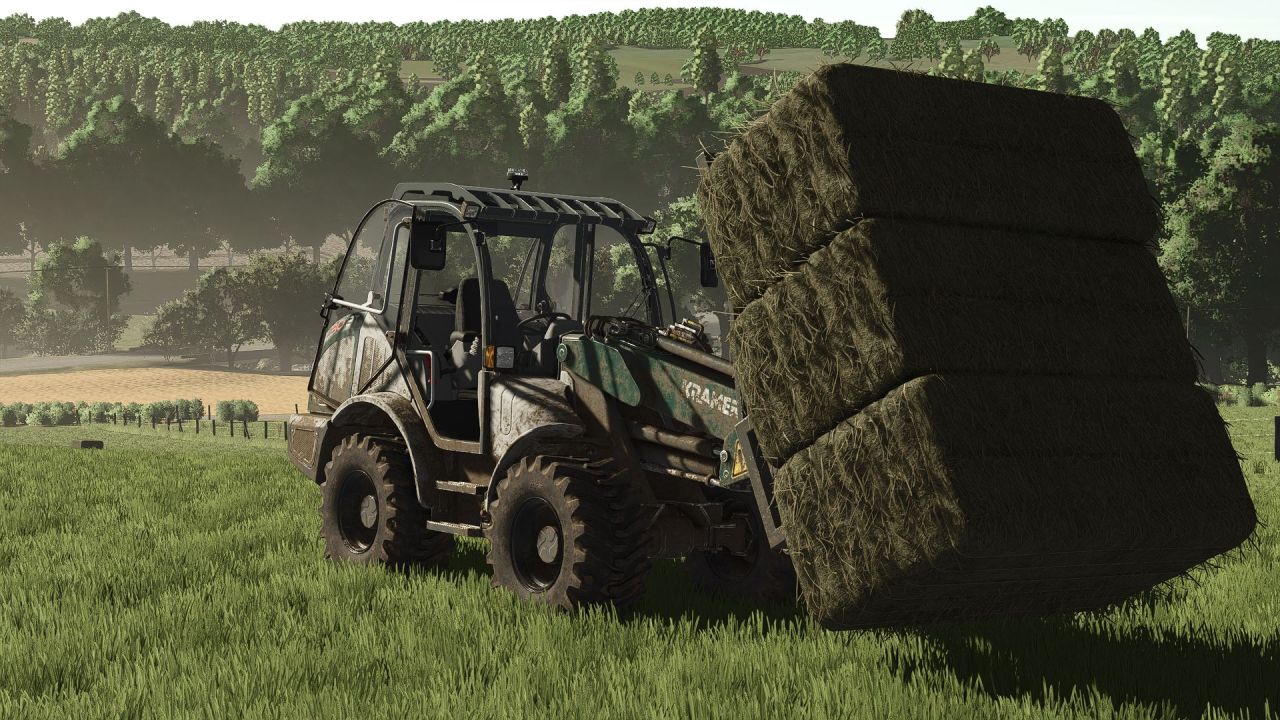 Effizienter Frontlader Kramer KL308T für Ballen und Anhänger in FS25