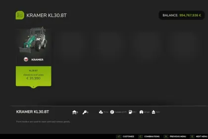 Effizienter Frontlader Kramer KL308T für Ballen und Anhänger in FS25 — 5