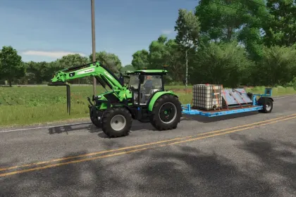 Effizienter Tieflader Bremer Transport Trailer für den Transport von Technik in FS25 — 2