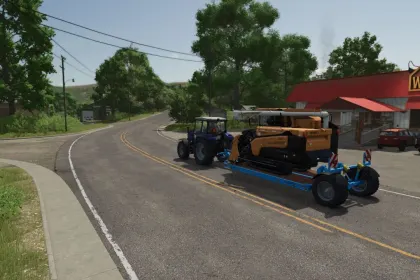 Effizienter Tieflader Bremer Transport Trailer für den Transport von Technik in FS25 — 4