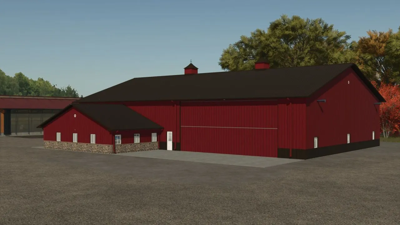 Nowy 72x112 Morton Shop — Przestronny Garaż-Hangar z Biurem dla Maszyn w FS25