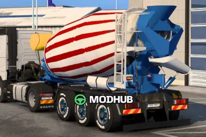 Animierter Zementmischer-Anhänger v1.60 für ETS2