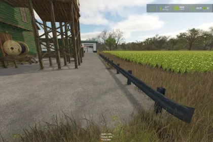 Amerikanischer Abweisbalken Guard Rail US Fence — Realistischer Zaun für FS25 — 2