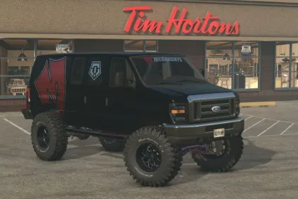 Потужний Фургон 2016 Ford E350 для Farming Simulator 25 з Тюнінгом і 510 к.с. — 1