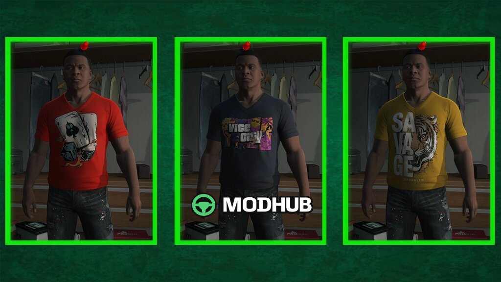 Футболки Franklin Custom для GTA 5
