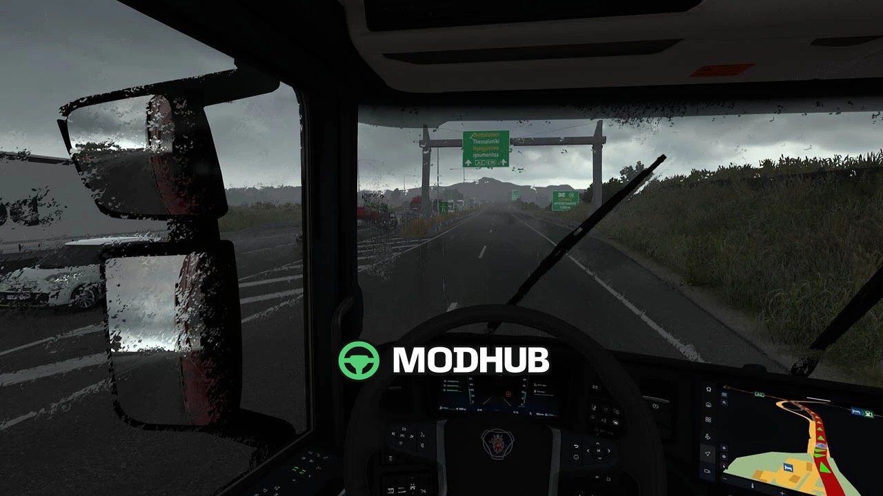 Мод Дощу Yet Another Rain v1.60 для ETS2