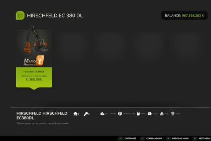 Екскаватор Volvo EC 380 - Hirschfeld Edition для Farming Simulator 25 — 2