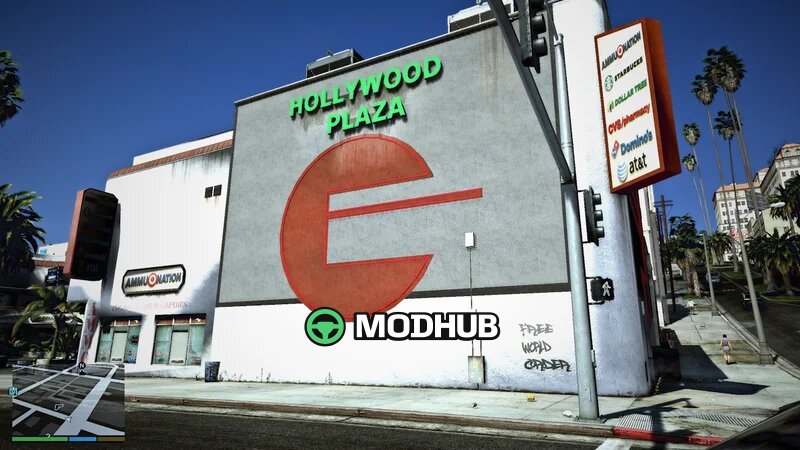 Vinewood Plaza to Hollywood Plaza Mod for GTA 5