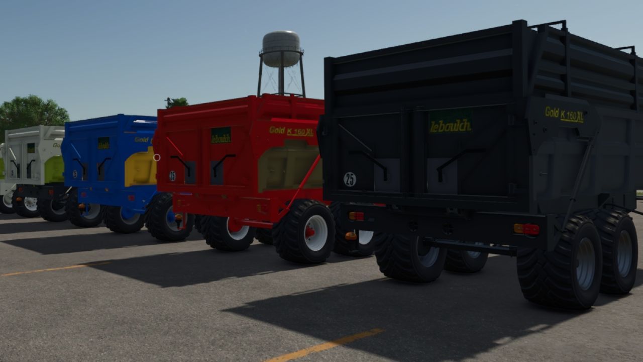 Effektiver Anhänger Leboulch Gold K160 XL mit verschiedenen Aufsätzen für Farming Simulator 25