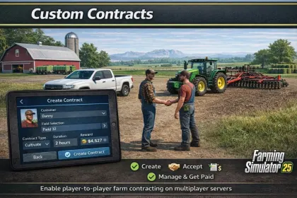 Effektives Mod Custom Contracts für Farming Simulator 25 — Verträge zwischen Spielern