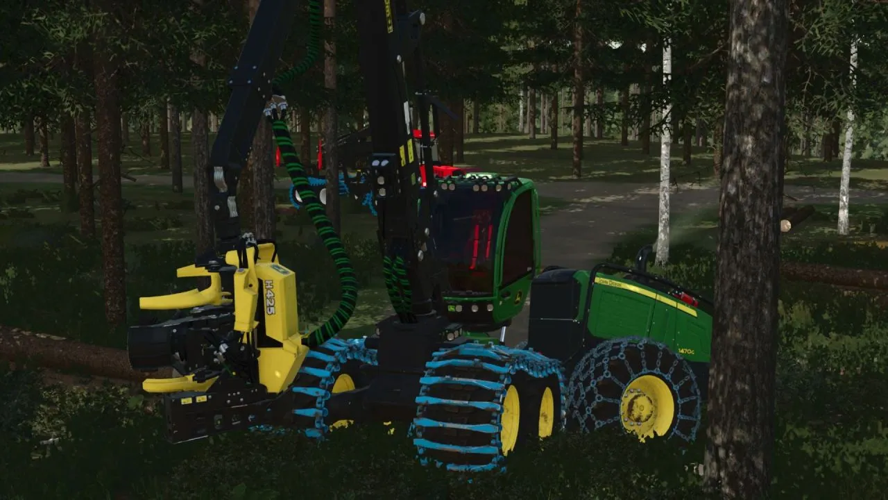 Legendarny Harwester John Deere 1470G do Farming Simulator 25 — Większe Koła i Gąsienice