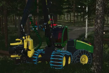Legendarny Harwester John Deere 1470G do Farming Simulator 25 — Większe Koła i Gąsienice — 1