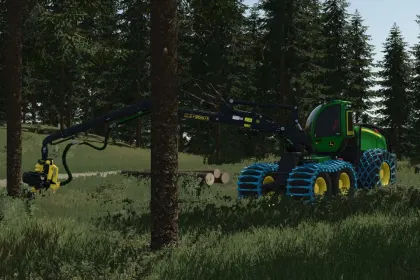 Legendarny Harwester John Deere 1470G do Farming Simulator 25 — Większe Koła i Gąsienice — 2