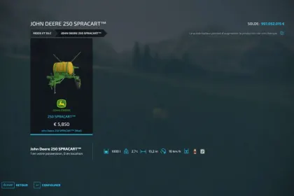 Обприскувач John Deere 250 SPRAYER для Farming Simulator 22 — 5