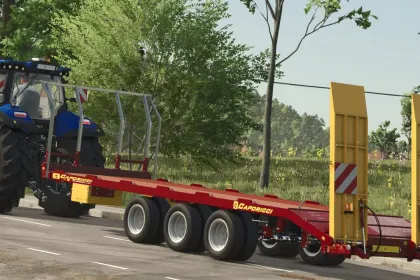 Effizienter Caporicci FC260CR Anhänger für den Transport von Ketten-Traktoren und Ballen in FS25