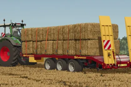 Effizienter Caporicci FC260CR Anhänger für den Transport von Ketten-Traktoren und Ballen in FS25 — 2
