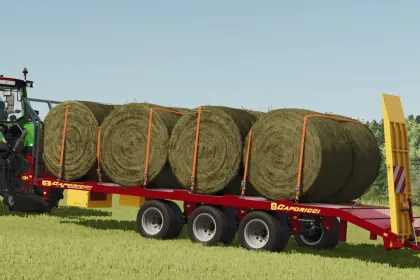 Effizienter Caporicci FC260CR Anhänger für den Transport von Ketten-Traktoren und Ballen in FS25 — 3