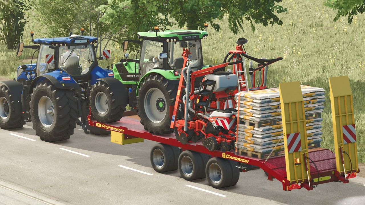 Ефективний Причіп Caporicci FC260CR для Перевезення Гусеничних Тракторів і Тюків у FS25 - Скріншоти