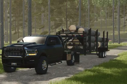 Efficient Gooseneck Forestry Trailer for Log Transport in FS25