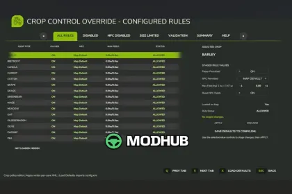 Crop Control Override V2.0.3.6 для FS25