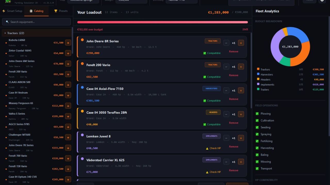 Fleet Planner for Farming Simulator 25