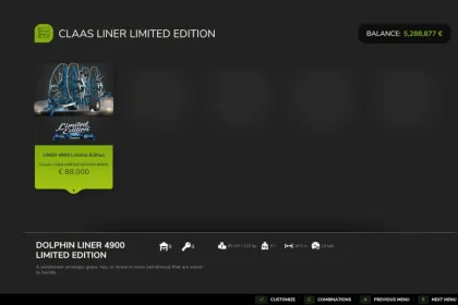 Косарка Claas Liner 4900 Limited Edition для Farming Simulator 25 — 2