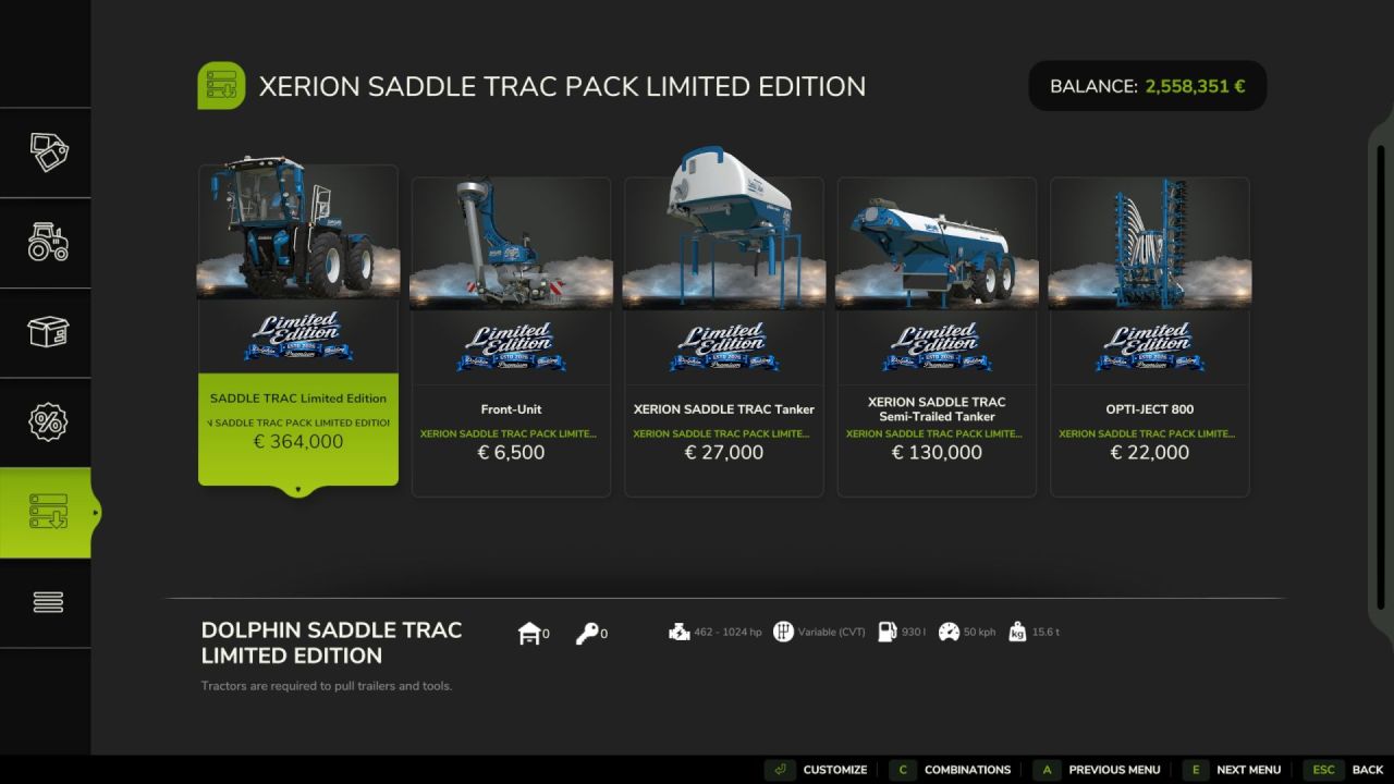 Тракторний пак Claas SADDLE TRAC Pack Limited Edition для Farming Simulator 25