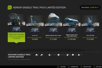 Тракторний пак Claas SADDLE TRAC Pack Limited Edition для Farming Simulator 25