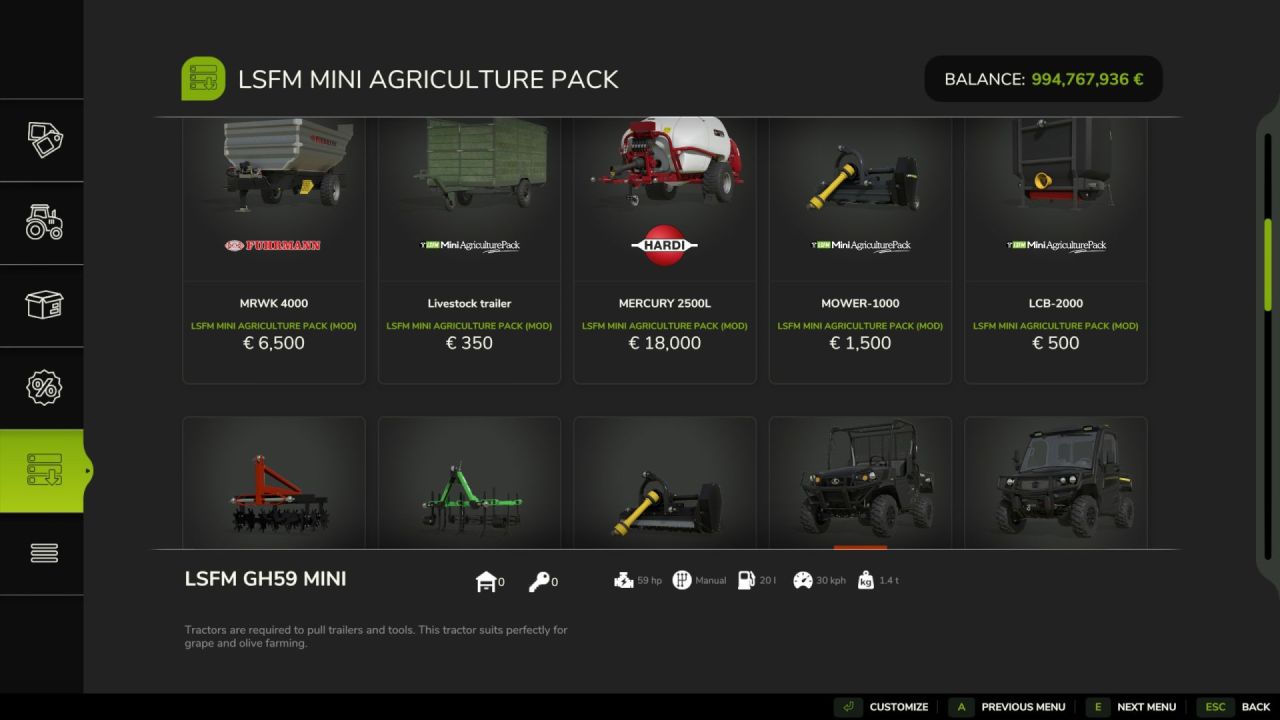 Effektives LSFM Mini Landwirtschafts-Paket — Kompakte Traktoren und Mini-Technik für Farming Simulator 25