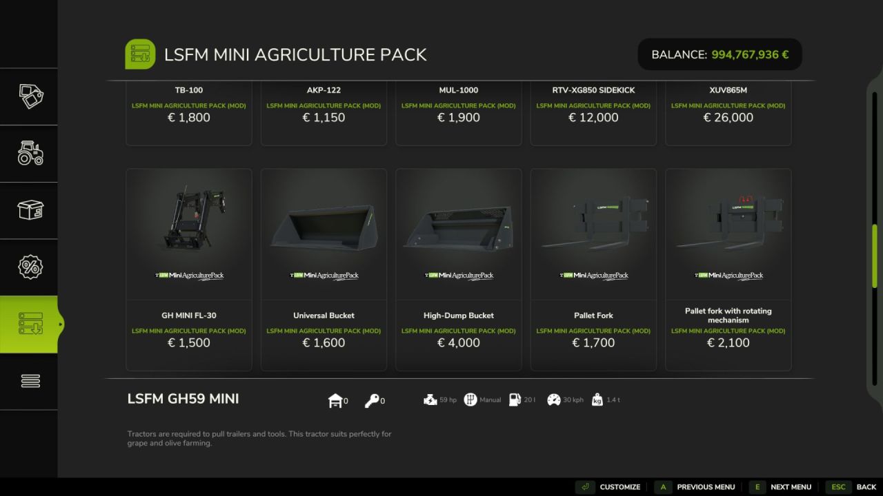 Effektives LSFM Mini Landwirtschafts-Paket — Kompakte Traktoren und Mini-Technik für Farming Simulator 25