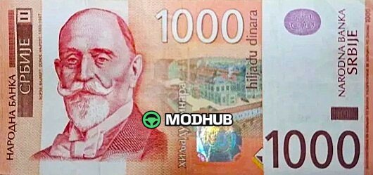 Serbskie pieniądze 1000 RSD (1000 Dinara) do GTA 5