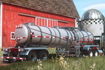 Efficient Stainless Steel Lizard 7700 Boss Tanker (7700 gal) for Manure in Farming Simulator 25