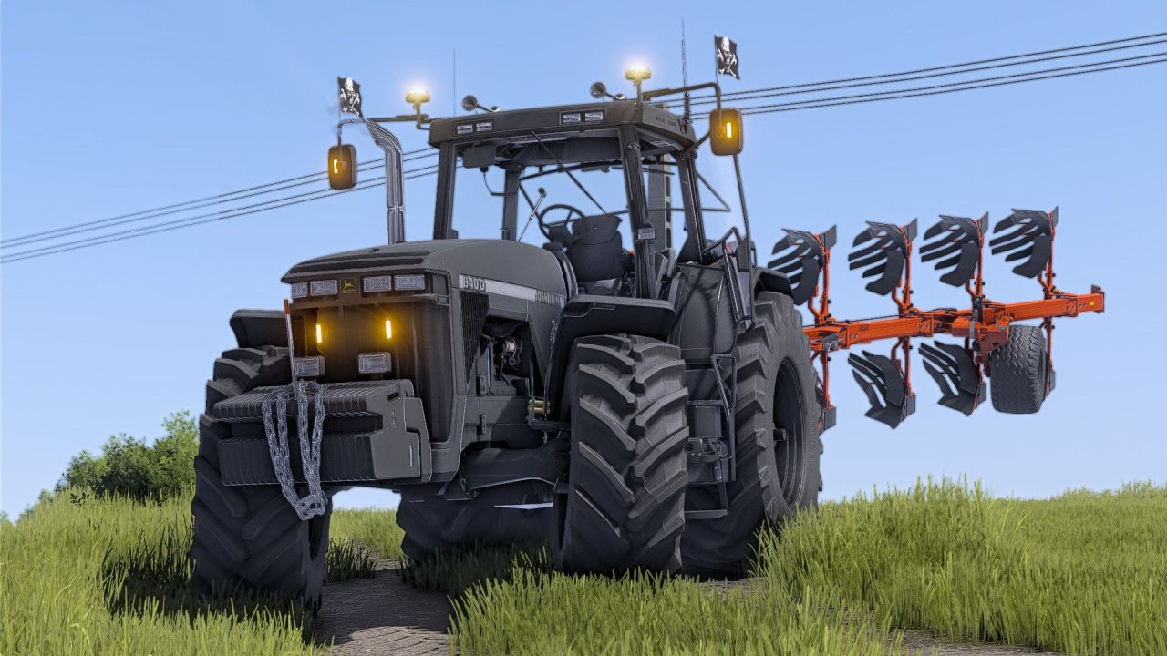 Трактор John Deere 8000 Series Dark Style для Farming Simulator 25