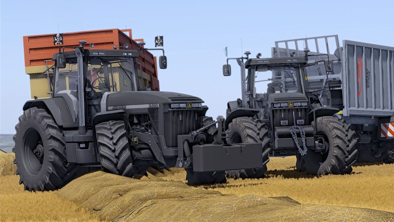 Трактор John Deere 8000 Series Dark Style для Farming Simulator 25
