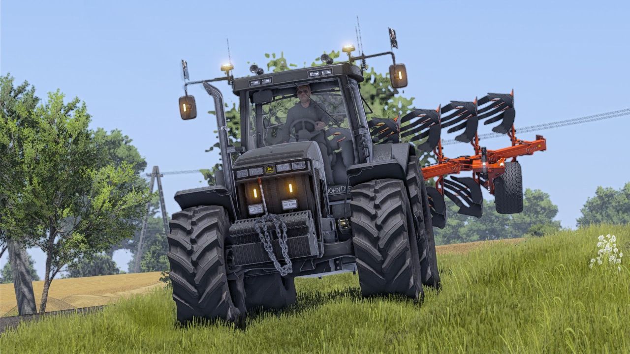 Трактор John Deere 8000 Series Dark Style для Farming Simulator 25