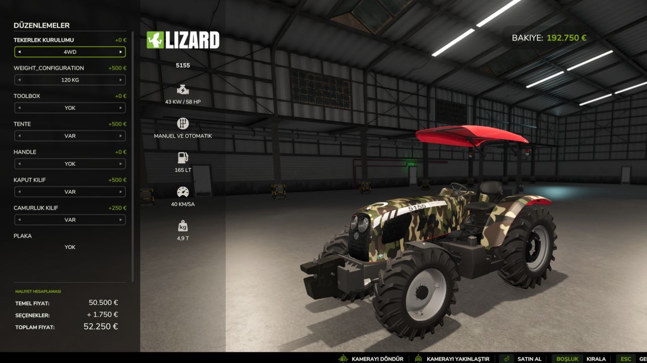 Трактор Tumosan 5155 для Farming Simulator 25