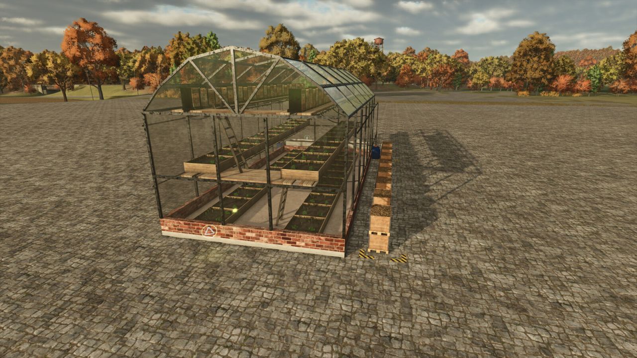 Effektives Großes Gewächshaus Universal Large Greenhouse mit Honigproduktion für FS25 - Screenshots