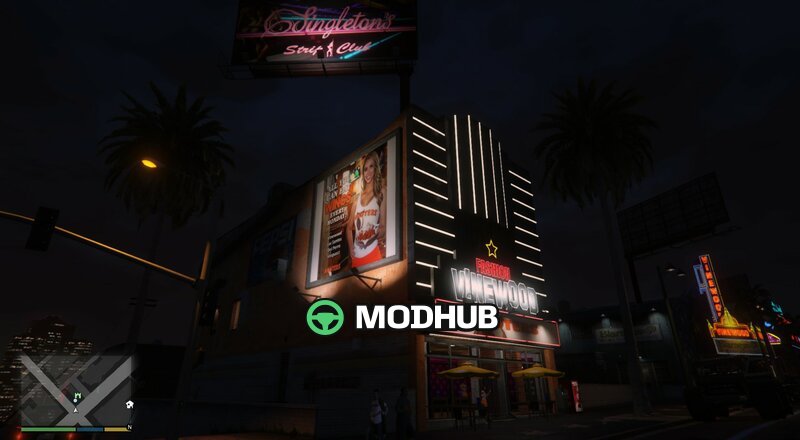 Hooters Bar Vinewood [Addon] для GTA 5