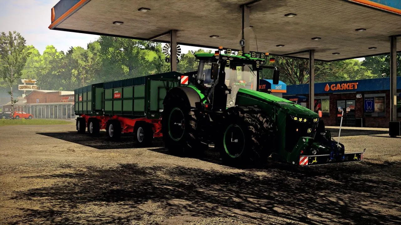 Потужний Трактор John Deere 8R Lohner Ossi Edit для Farming Simulator 25 — Тюнінг, Декор та ILS