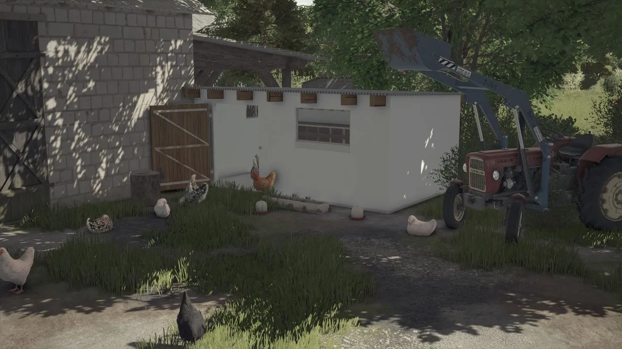 Gemütlicher Renovierter Hühnerstall Small Renovated Chicken Coop für 40 Hühner für Farming Simulator 25
