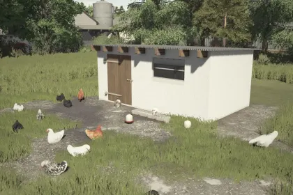 Gemütlicher Renovierter Hühnerstall Small Renovated Chicken Coop für 40 Hühner für Farming Simulator 25 — 2