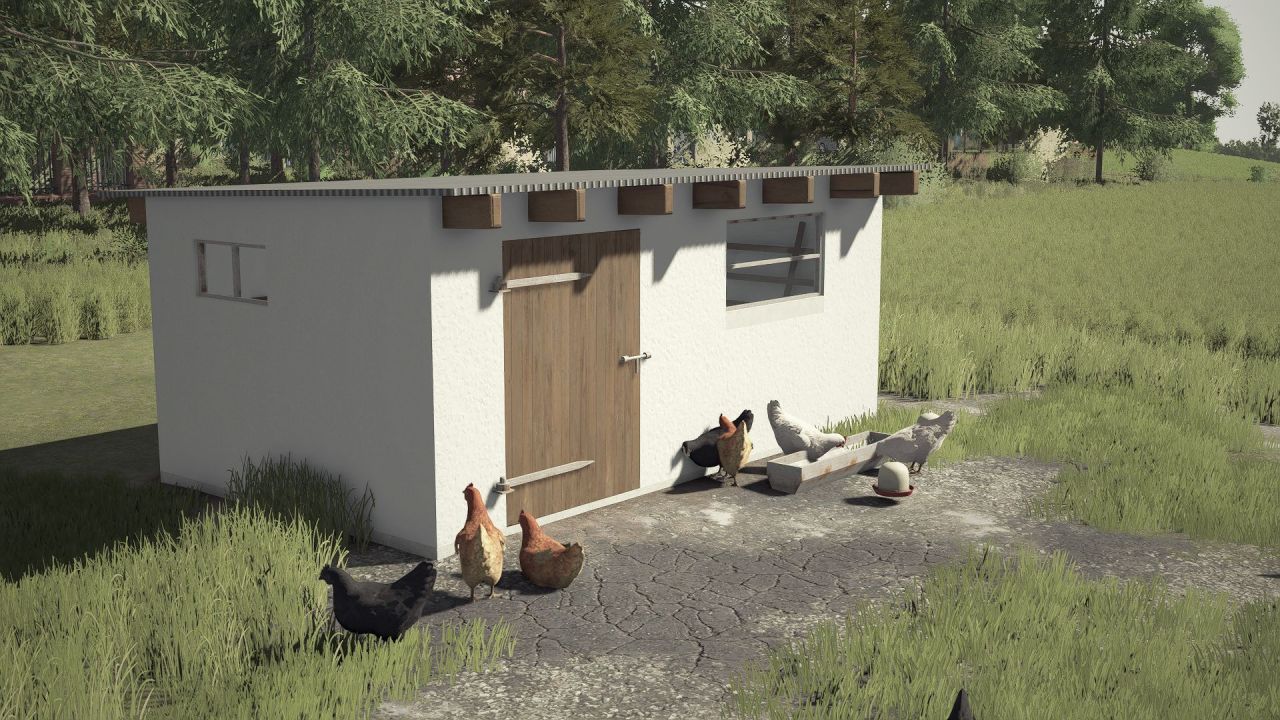 Gemütlicher Renovierter Hühnerstall Small Renovated Chicken Coop für 40 Hühner für Farming Simulator 25