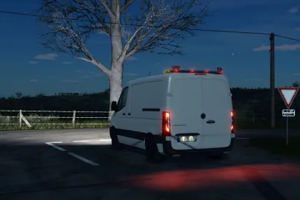 Потужний Фургон Mercedes Sprinter 2018 для Farming Simulator 25 — Тюнінг, Фари та Конфігурації