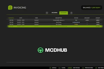 Платіжні рахунки Invoices V1.2.1 для FS25