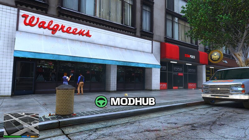 Downtown Shops and Billboards Replacement for GTA 5