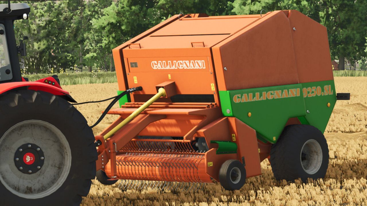 Efficient Gallignani 9250 SL Baler for Perfect Round Bales in FS25