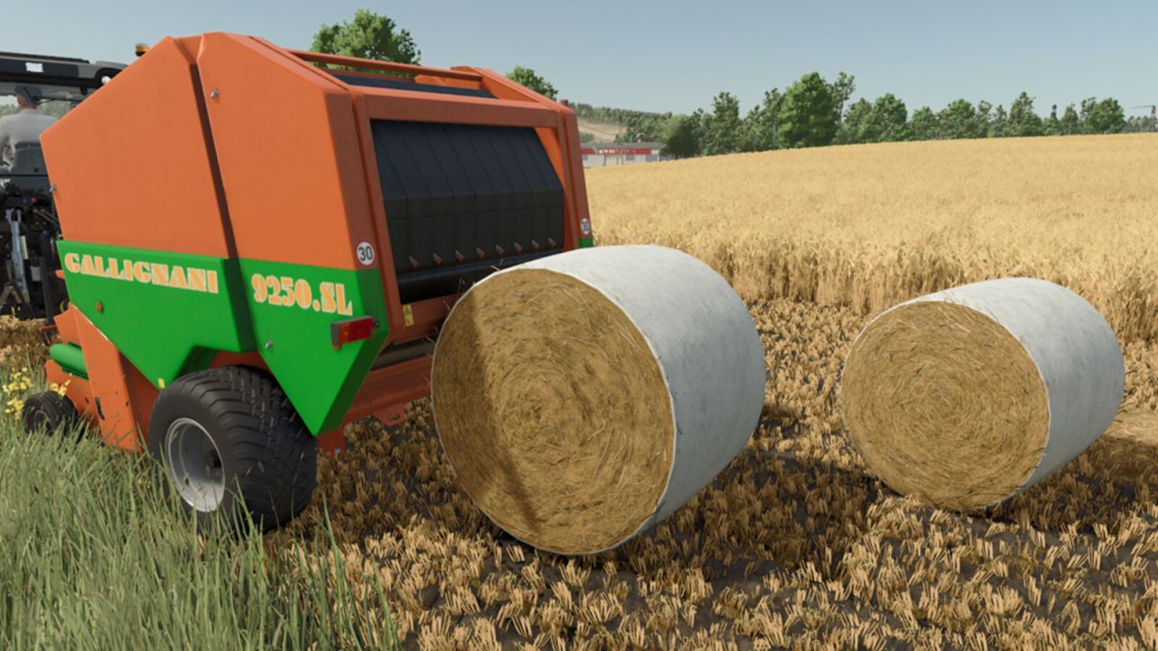 Efficient Gallignani 9250 SL Baler for Perfect Round Bales in FS25