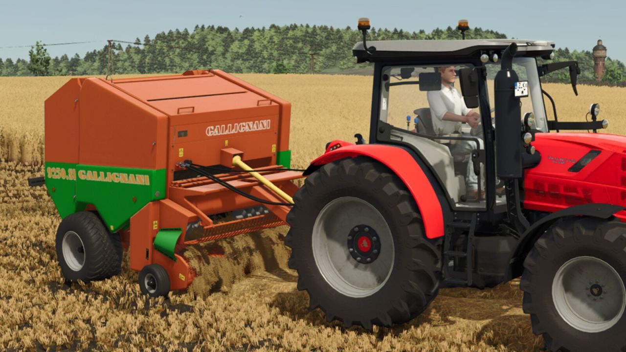 Efficient Gallignani 9250 SL Baler for Perfect Round Bales in FS25