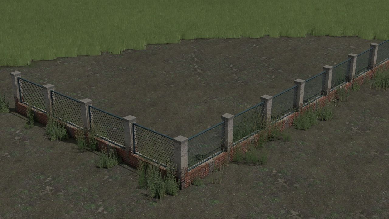 Бетонний паркан Concrete Fence для Farming Simulator 25