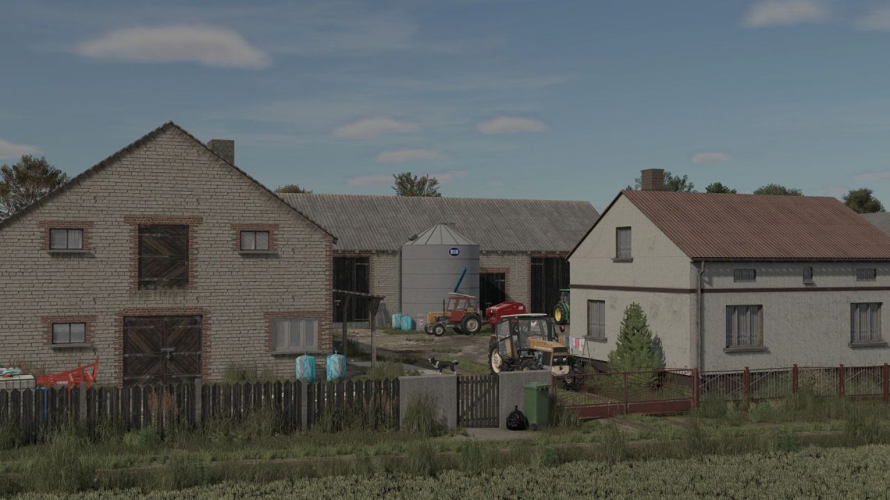 Польська будівля корівника з гаражем для Farming Simulator 25